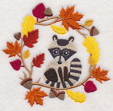 Wreathed in Autumn Raccoon