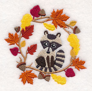 Wreathed in Autumn Raccoon