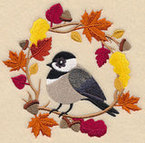Wreathed in Autumn Chickadee
