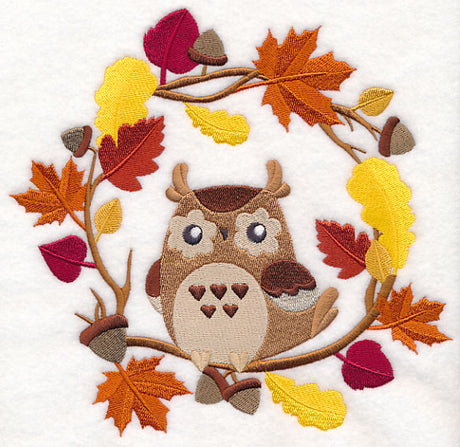 Wreathed in Autumn Owl