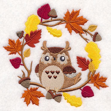 Wreathed in Autumn Owl