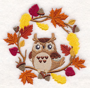 Wreathed in Autumn Owl