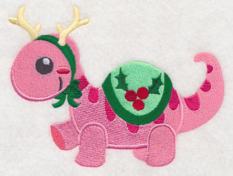 Friendly Christmas Dinosaur Girl