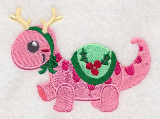 Friendly Christmas Dinosaur Girl
