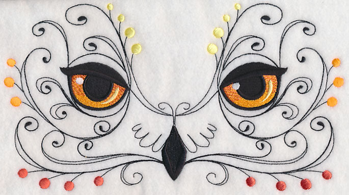 Owl Face with Flourish