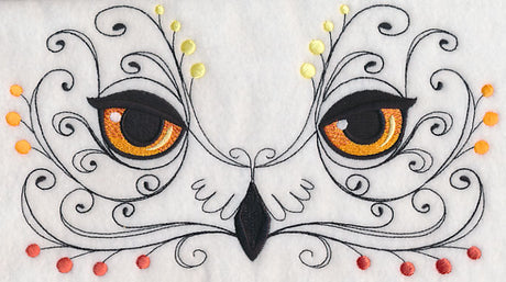 Owl Face with Flourish