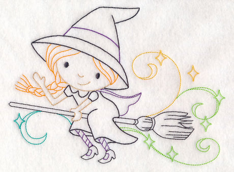 Witch on Broomstick (Vintage)