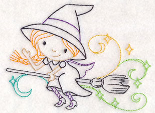 Witch on Broomstick (Vintage)