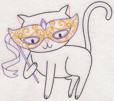 Cat with Masquerade Mask (Vintage)