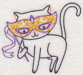 Cat with Masquerade Mask (Vintage)