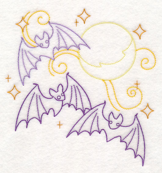 Bats in Full Moon (Vintage)