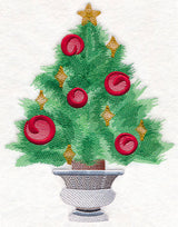 Potted Christmas Tree in Watercolor