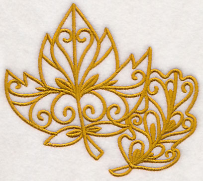 Fall Leaves (Goldwork)