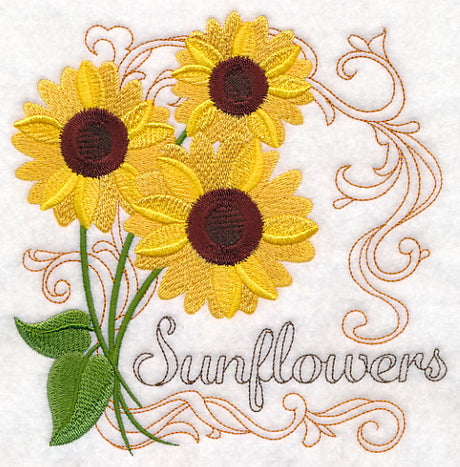 Sunflowers with Flourish