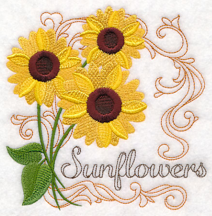 Sunflowers with Flourish