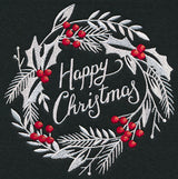 Happy Christmas Bliss Wreath (Whitework)