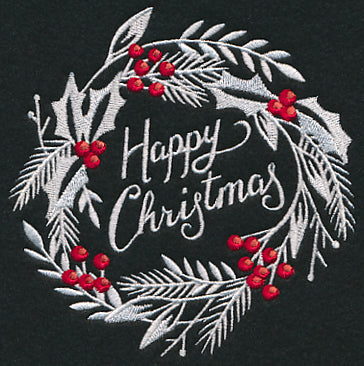 Happy Christmas Bliss Wreath (Whitework)