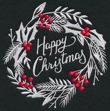 Happy Christmas Bliss Wreath (Whitework)