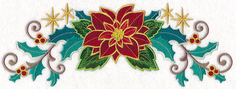 Gold-Dipped Poinsettia Border