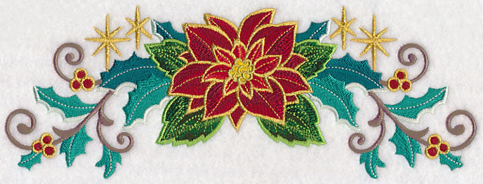Gold-Dipped Poinsettia Border