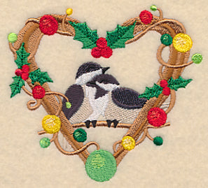 Chickadees Christmas Love Nest