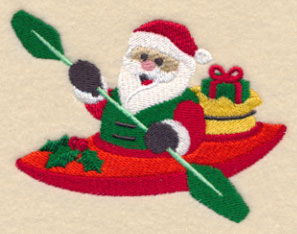 Santa Claus in Kayak