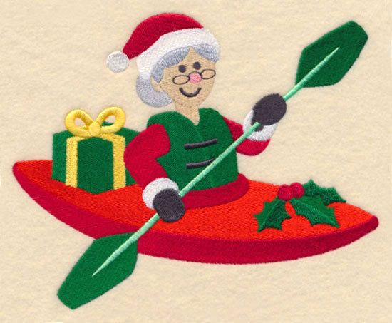 Mrs. Claus in Kayak