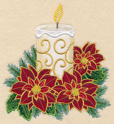 Gold-Dipped Poinsettia Candle
