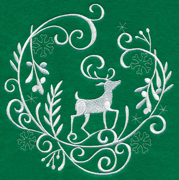 Winter Wonderland Deer (Whitework)