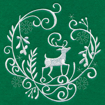Winter Wonderland Deer (Whitework)
