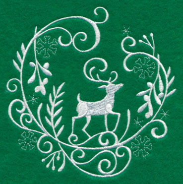 Winter Wonderland Deer (Whitework)