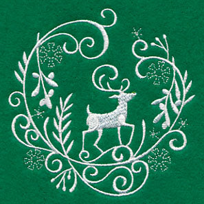 Winter Wonderland Deer (Whitework)