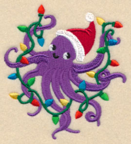 Octopus with Christmas Lights