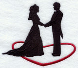 Bride & Groom Silhouette in Heart