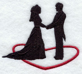Bride & Groom Silhouette in Heart