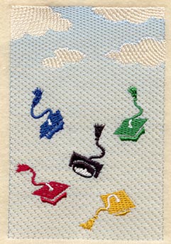 Graduation Caps In Air