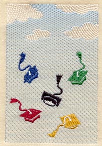 Graduation Caps In Air