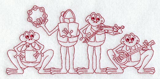 Frog Dixieland Band (Redwork)
