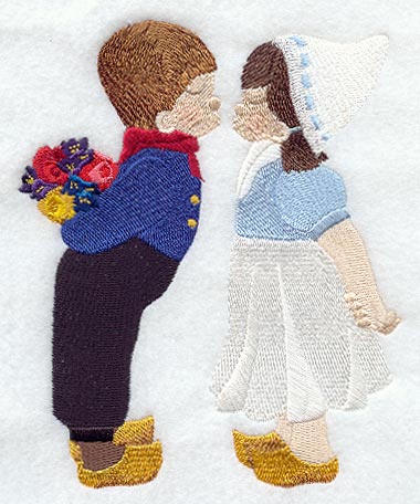 Kissing Dutch Boy & Girl