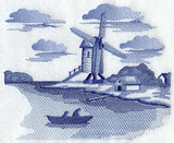 Delft Blue Windmill Scene