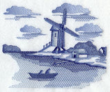 Delft Blue Windmill Scene