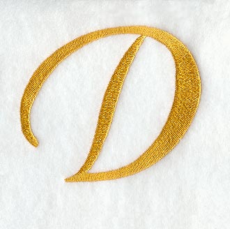 Curly Script Letter D (3 Inch)