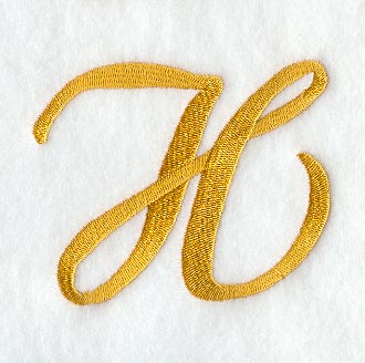 Curly Script Letter H (3 Inch)