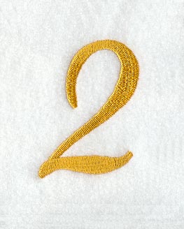 Curly Script Number 2 (3 Inch)