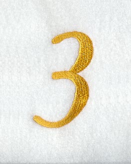 Curly Script Number 3 (3 Inch)