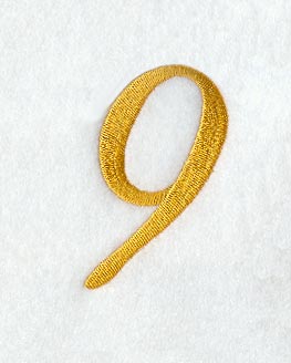 Curly Script Number 9 (3 Inch)