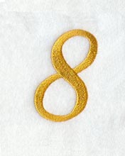 Curly Script Number 8 (3 Inch)