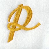 Curly Script Lower Case Letter p (3 Inch)