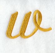 Curly Script Lower Case Letter w (3 Inch)