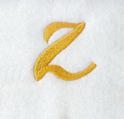 Curly Script Lower Case Letter z (3 Inch)